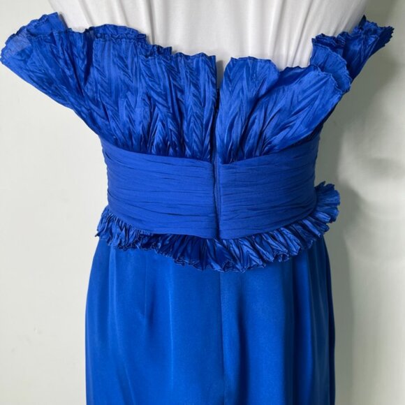 Marchesa Notte Women's Royal Blue Strapless Sheath Dress Size 4 - Picture 9 of 15